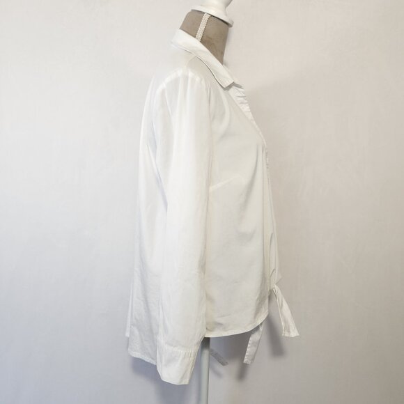 Habitat Clothes To Live In Size XL White V-Neck Button Down Tie Knot Front Top - Picture 10 of 16